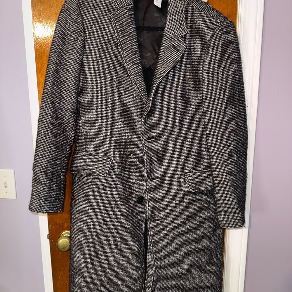 Club Monaco Black and Gray Trench Coat